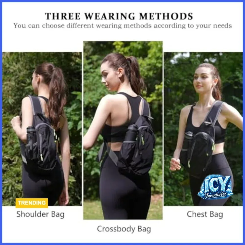 Lightweight Nylon Sling Bag, Crossbody Backpack for Sports and Outdoor